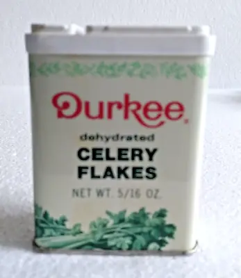 Vintage DURKEE CELERY FLAKES Metal Spice Tin - Price Of 27c - No Dents & No Rust • $6.99