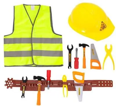 £9.99 • Buy Kids Childrens Builder Costume Toy Tool Set Fancy Dress Construction Worker