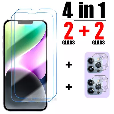 $4.88 • Buy 2x Tempered Glass Screen Protector For Apple IPhone 14 13 12 11 Pro Max Camera