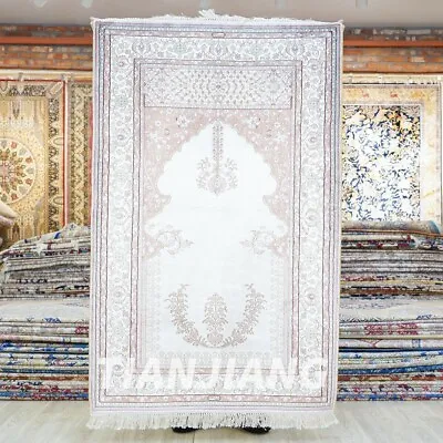 3x5ft Classic Handcraft Carpet Room For Prayer Hand Knotted Silk Rug HF257B • $1080
