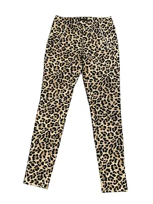 Zara Womens Brown Black Leopard Print Mid Rise Pants Xs • $15.90