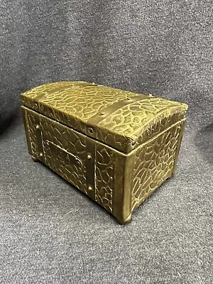 Vtg Estate Find Brass Metal Lined Tea Caddy/Trinket Box 6”x4”x4” EUC • $41