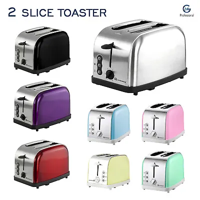 £27.95 • Buy 2 Slice Toaster High Lift Wide Bread Slot Bagel Reheat Defrost Control 900W