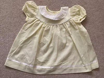 Vintage Baby Girl Dress Lemon Yellow Age 9-12. Months Super Cute • £3.50