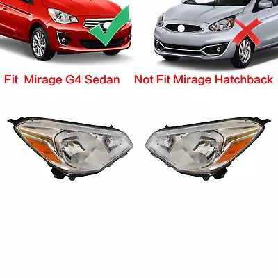  2PCS Headlamp Halogen Chrome LH RH For Mitsubishi Mirage G4 Sedan 2017-2020 • $196.99