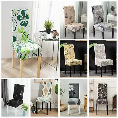 4/6/8PCS Stretch Dining Chair Covers Slipcover Spandex Wedding Covers Removable • $38.80