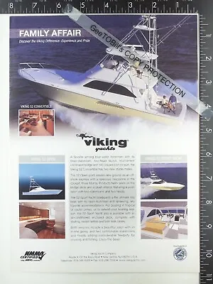 2006 ADVERTISING For Viking 52 Convertible Fishing Motor Yacht Boat • $12.50