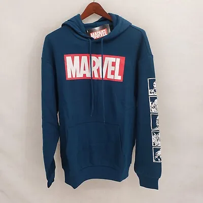 Marvel Mens Navy Blue Avengers Graphic Long Sleeve Pullover Hoodie Size Medium • $21.99