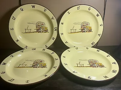 Vintage Monterrey Western Ware Enamelware Dinner Plates Set Of 4 Cowboy • $80