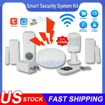 $54.93 • Buy Smart Security System DIY Anti-theft Wifi Alarm Kit APP Push For Home Apartment