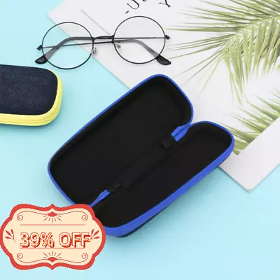 Portable Zipper Eye Glasses Sunglasses Hard Case Box Protector Large Hold • £2.86