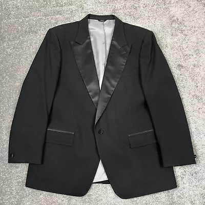 Vintage Christian Dior 46R Black Tuxedo Formal Blazer Suit Jacket 1 Button Mens • $49.99