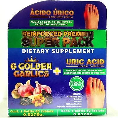 $17.99 • Buy ACIDO URICO Pain Reliever For Foot, Toes And Joint URIC ACID 150 Tabs 6 GARL1CS