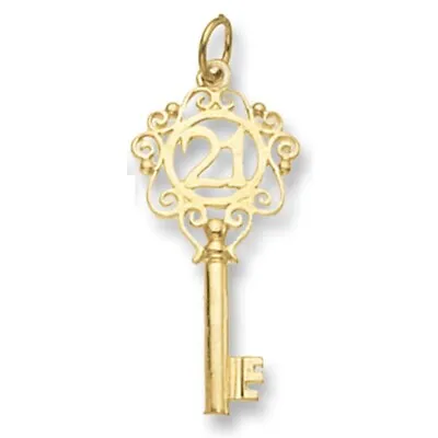 Men's 9ct Gold 21st Key Necklace • £234.87