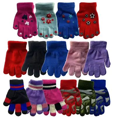 Kids Magic Gloves - Girls And Boys Soft Warm Thermal Stretchy Children's Gloves • £2.74