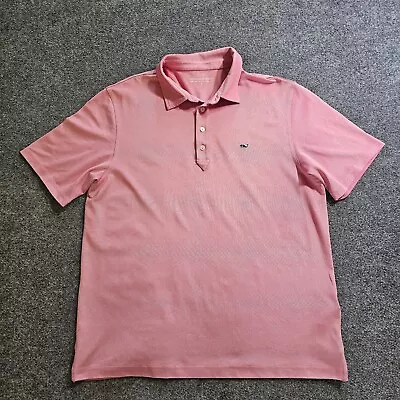 Vineyard Vines Shirt Mens Large Pink Polo Performance Stretch Golf Short Sleeve • $22.49