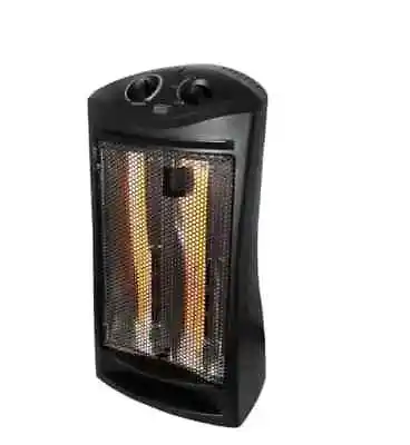 NEW 1500-Watt Black Electric Tower Quartz Infrared Space Heater With Thermostat • $37.59