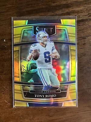 $100 • Buy 2021 Panini Select Tony Romo Concourse Gold True Prizm #10/10 Dallas Cowboys
