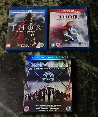 Marvel Blu-ray Bundle Thor / X-Men Collection / Thor The Dark World - 9 Movies • £7.99