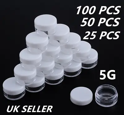 £3.99 • Buy 100Pc 5ml Clear Empty Makeup Jar Pot Bottle Cosmetic Sample Travel Container Set