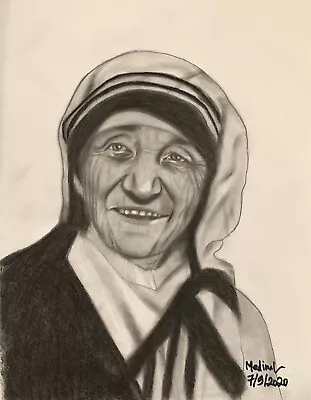 Mother Teresa Pencil Drawing • $30