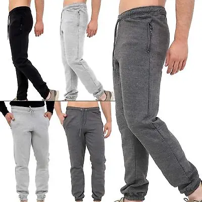 Mens Jogging Bottoms Elasticated Waist Trouser Gym Sweatpant Pockets Joggers • £10.98