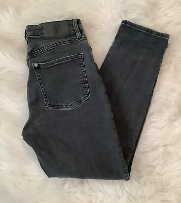 H&M Mom Jeans Women’s Charcoal Wash High Waist Stretch Button Fly Size 4 • $11