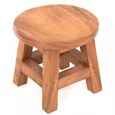 £23.99 • Buy Rustic Plain Solid Wooden Milking Stool Side Table Plant Stand Step FU-622