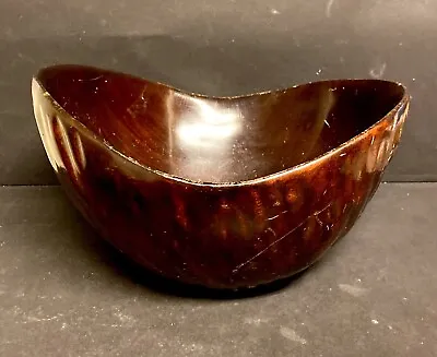 Hand Turned Large Mahogany Signed By Artist   AULD  Bowl - 12.5  X 6.5  • $35.99