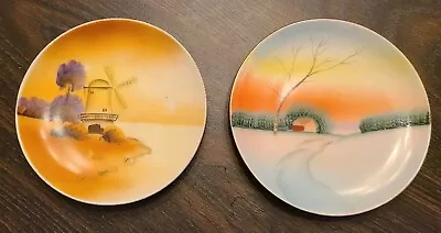 Meito Hand Painted Landscape Plates Vintage • $15