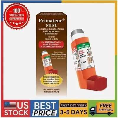 Primatene Mist Epinephrine Inhalation Aerosol Bronchodilator 0.125mg/Spray • $39.99