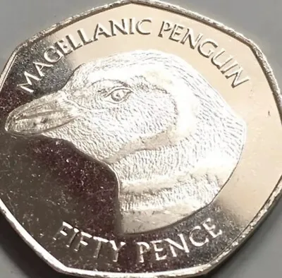 Falkland Islands Coin 50p Pence 2018 Animal Magellanic Penguin From Bank Bags • £4.29