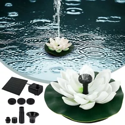 Fountain Solar Pump Lotus Pond Pump Fountain Battery Water Feature Garden LOVE • £23.37