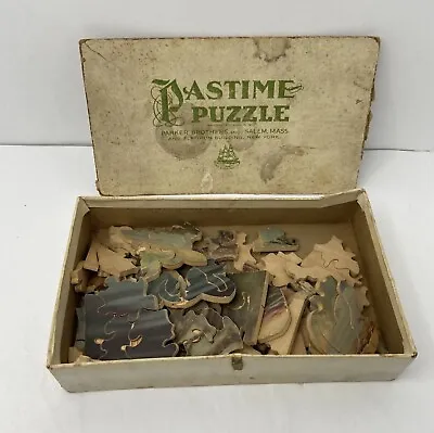 Vintage Pastime Puzzle Wood Jigsaw Parker Brothers For Parts • $29.99