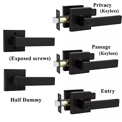 Probrico Privacy Passage Door Lever Black Interior Door Knobs Entry Locks Dummy • $720