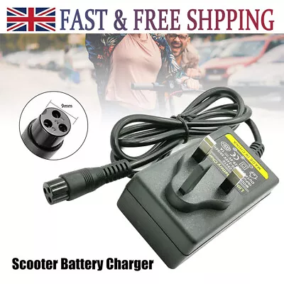 Battery Charger 24V For Electric Razor Scooter E100/150/125 Trikke 9mm Connector • £7.58