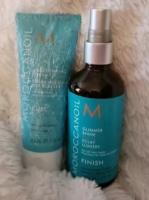 Moroccanoil Glimmer Shine 3.4oz No Cap No Box & New Cural Defining Cream 2.5oz  • $28.97