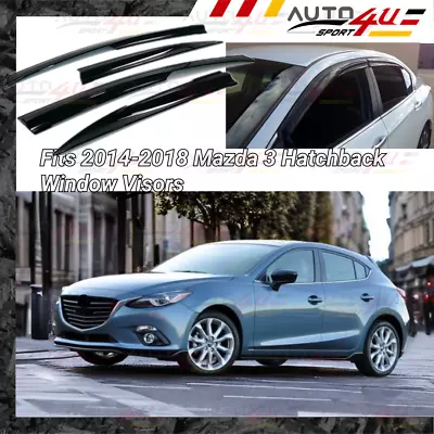 For Mazda 3 Sedan 2014-2018 Mugen Style Window Vent Visor Rain Guard Deflector • $29.99