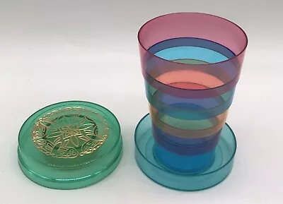 Vintage Multicolored Collapsible Drinking Cup Made In Hong Kong • $20.99
