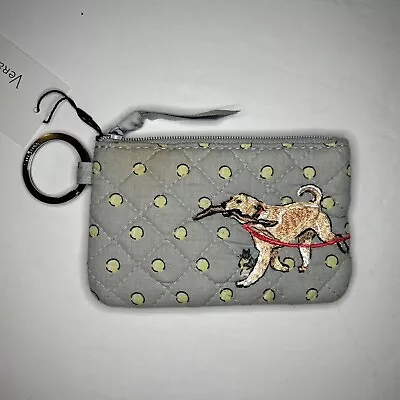 Vera Bradley Zip ID Case Pouch Coin Purse  In Best In Show Dog Key Ring NWT • $20