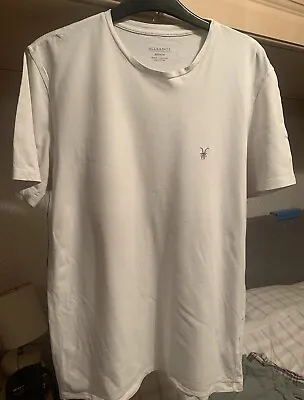 Men’s T.Shirt All Saints White Med Preowned • £8