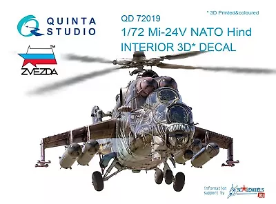 Quinta Studio QD72019 1/72 3D-Printed Decal Mil Mi-24V Hind NATO ZVEZDA • £11.95