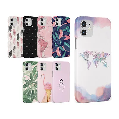 Case For Iphone 14 13 12 11 Se 8 Pro Max Hard Phone Cover Map Feather Leaves • £5.99
