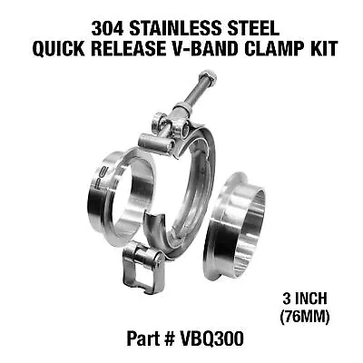 Exhaust V Band Clamp Quick Release 3  Inch 76mm 304 Stainless Male/Female Flange • £36.30