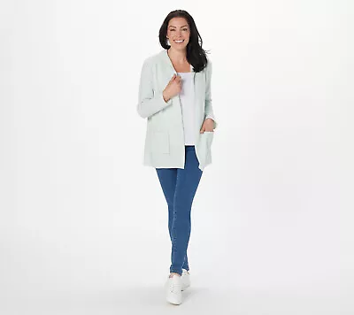 NEW Koolaburra By UGG M Textured Slub French Terry Cardigan Pastel Blue QVC 6895 • $24.50