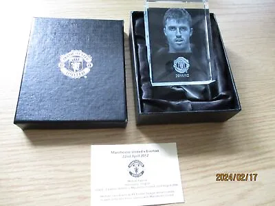 Manchester United Glass Hologram Paperweight - Michael Carrick - 2011/12 Boxed • £7.99