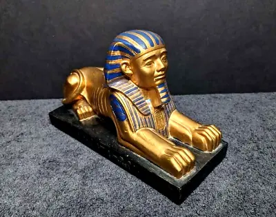 Egyptian Sphinx Statue Figurine Hand Painted 7.75  X 5  • $39.95