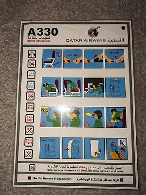 Qatar Airways A330-200 Safety Card Early 2000s • $5