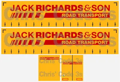 Code 3 Adhesive Vinyl Trailer Decals - Jack Richards - 1/50 1/76 1/148 1/64 1/87 • £7