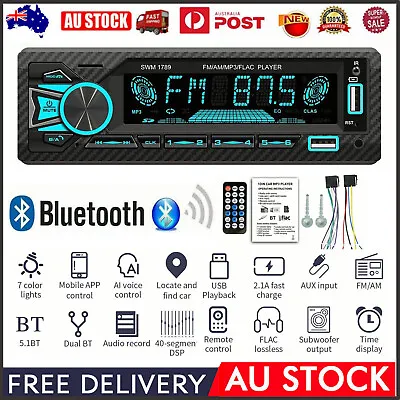 12V 1Din Car Bluetooth MP3 Radio Player In-Dash Stereo Audio FM/AM/AUX IN/USB/SD • $38.39